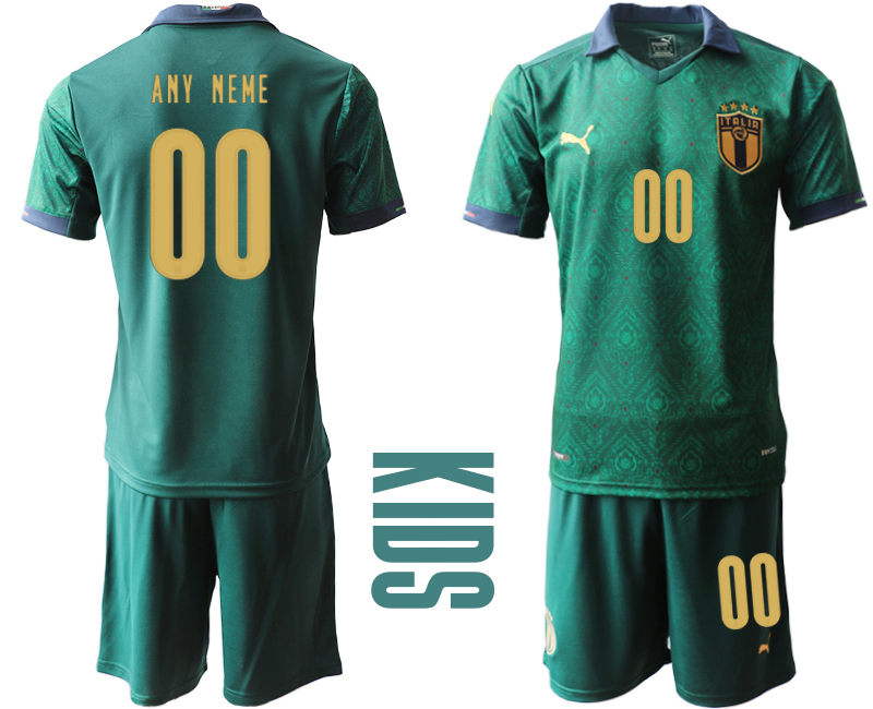 Youth 2021 European Cup Italy second away green customized Soccer Jersey
